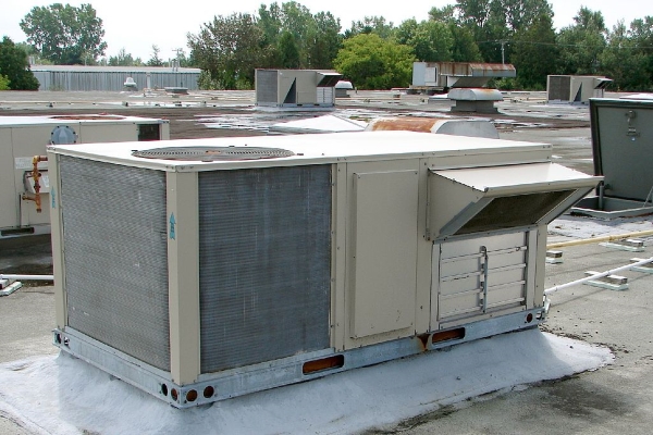 HVAC on top of PVC roofing material